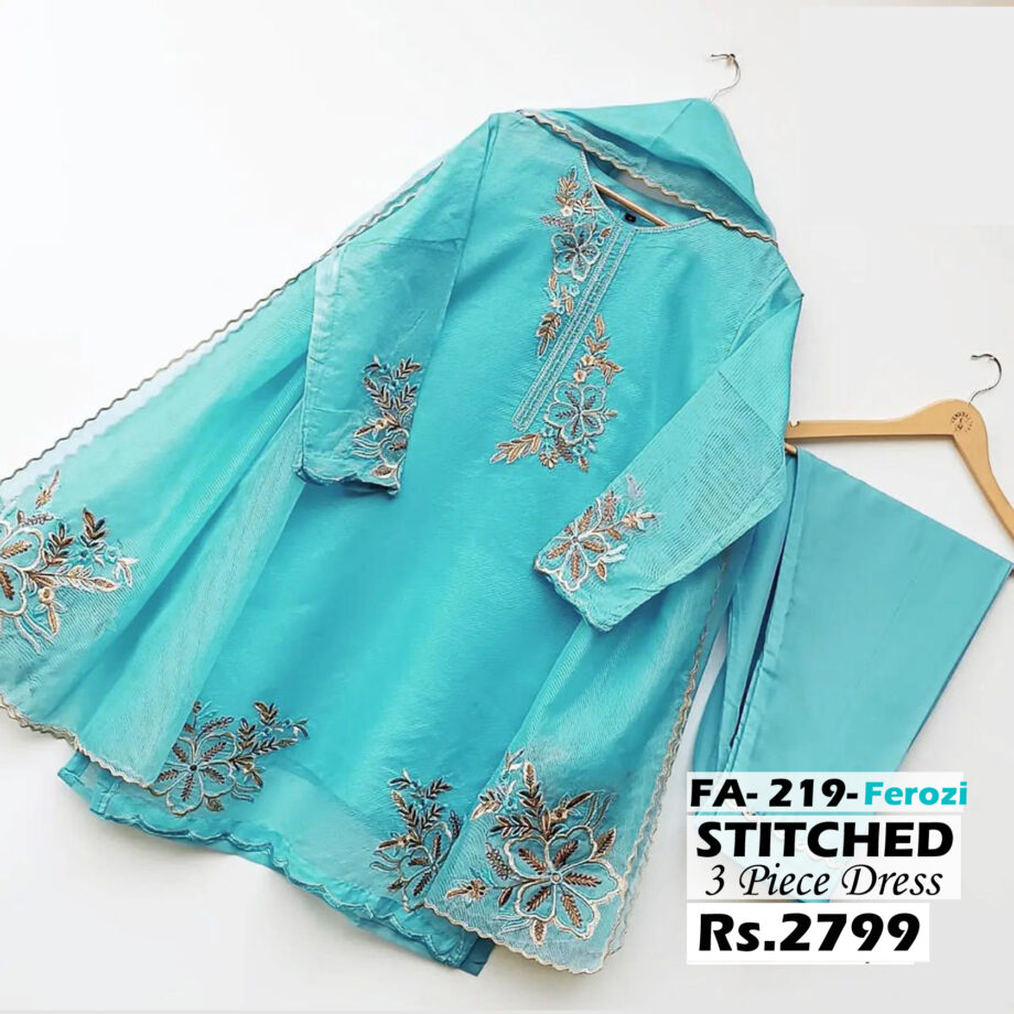 STITCHED 3 piece DRESS FA 219 Ferozi