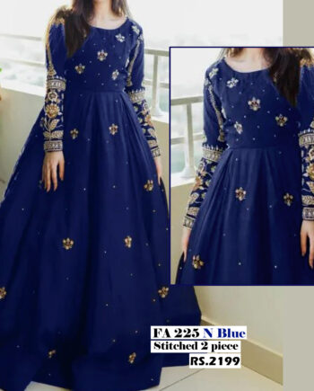 STITCHED 2 piece DRESS FA- 225 Navy Blue