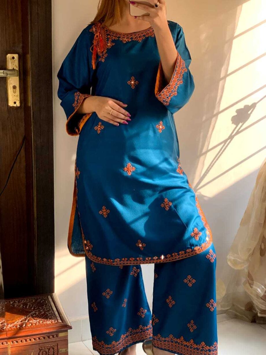 STITCHED 2 piece DRESS FA- 228 C-ferozi