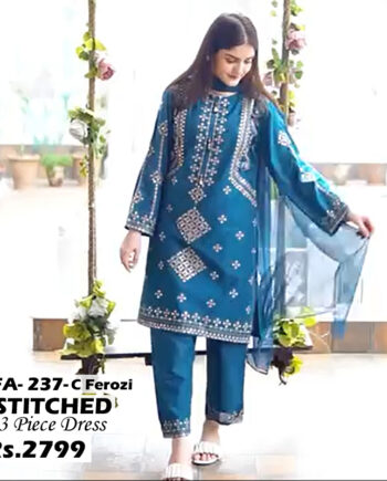 STITCHED 3 piece DRESS FA- 237 C-ferozi