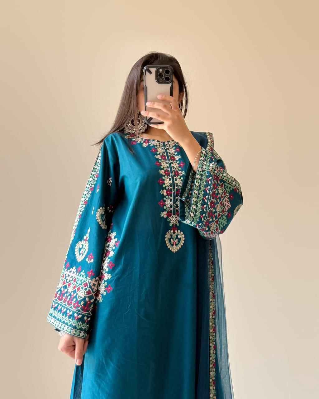 STITCHED 3 piece DRESS FA- 231
