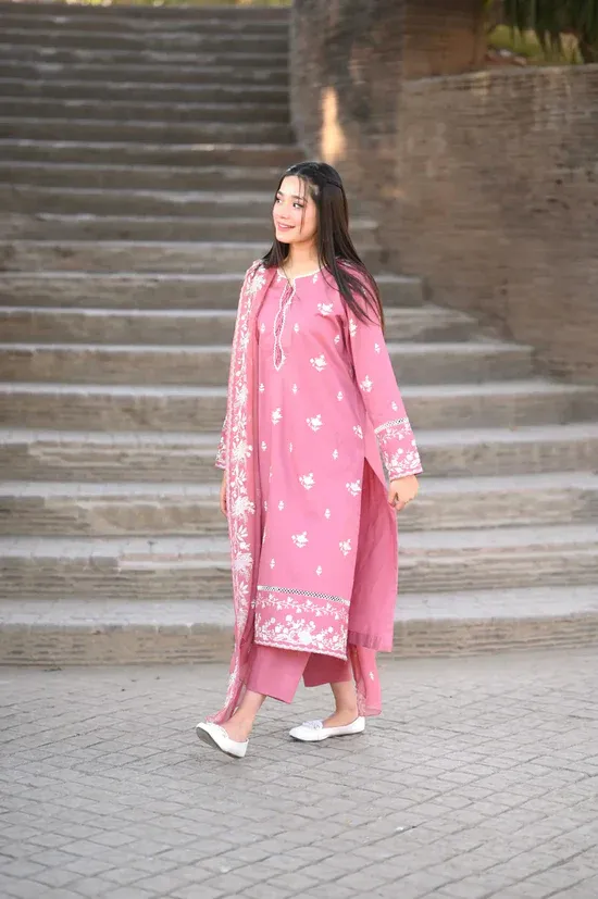 STITCHED 3 piece DRESS FA- 242